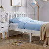 Single Pine Solid Wood Bed 3ft White Low End Slatted Base Furniture Headboard