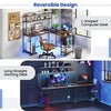 Reversible Corner Computer PC Desk w/Hutch & CPU Stand-Brown