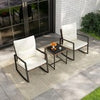 Wicker Patio Furniture Set 3-Piece Rocking Bistro Set Porch Chair Set