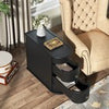 End Table with 2 Drawers, Black Sofa Side Table with Storage, No Assembly Needed