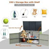 330L Garden Patio Storage Container Outdoor PE Wicker Storage Box Grey