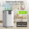 20L Dehumidifier Air Purifier with Humidistat LCD Display for Home Laundry White