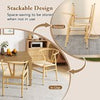 Wishbone Dining Chair Set of 2 Modern Weave Armchairs-Natural