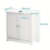 Bathroom Under Sink Cabinet | 2 Door White Under Sink Storage | Cupboard Unit