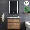 LED Bathroom Mirror Cabinet with Shaver Socket Demister Sensor Lights Vertically