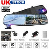 4.3"In Car Camera Recorder Dual Front and Rear HD 1080P Dash Cam Night Vision UK