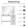 Dressing Table With Led Mirror Drawers Stool Set Makeup Desk Vanity Table Lights