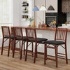 Set of 2 Counter Height Chairs Folding Kitchen Island Stool Brown