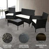 Rattan Garden Furniture Sofa Set with Chairs 4 Seats for Outdoor Patio Balcony