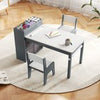 Kids Art Table&Chairs Set Wooden Kids Craft Study Desk w/Storage-Grey