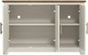 Freestanding 3-Door Storage Cabinet Cream Oak Sideboard Adjustable Shelf
