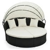 Wicker Daybed Patio Round Daybed Separated Seating Sectional Sofa