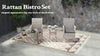 Rattan Bistro Set Garden Chair Table Patio Outdoor, Light Grey