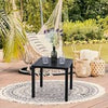 Outdoor Chair Patio Furniture Garden Bistro Rattan Chair Metal Side Coffee Table