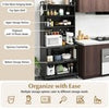 Kitchen Freestanding Bakers Rack Buffet Cabinet with Storage-Black
