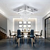 Crystal LED Ceiling Light Square Chandelier Flush Mount Living Room Bedroom Lamp