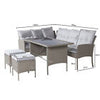 Rattan Garden Furniture Set 7 Seater Dining Table Outdoor Corner Sofa w/Cushions