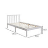 Single Pine Solid Wood Bed 3ft White Low End Slatted Base Furniture Headboard