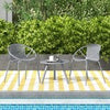 3 Pieces Bistro Set All Weather PP Patio Conversation Set-Gray
