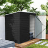 6 x 4ft Metal Garden Shed with Lockable Door and Gloves, Dark Grey
