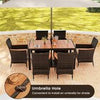 7 Pieces Patio Wicker Dining Set Patio Rattan Conversation Set-Beige