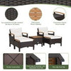 5Pcs Outdoor Patio Furniture Set PE Wicker Patio Lounge Chair Ottoman Table Set