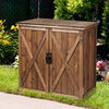 Outdoor Garden Wooden Storage Shed-Brown