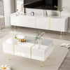 Modern High Gloss White Coffee Table & TV Cabinet Combination Set Storage Unit