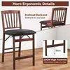 Set of 2 Counter Height Chairs Folding Kitchen Island Stool Brown
