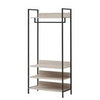 Industrial Open Wardrobe Clothes Rail Rack Bedroom Storage 4 Shelves