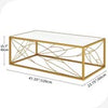 Coffee Table Metal Frame Modern Marble Table Top for Home Living Room White