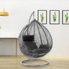 Rattan Swing Hanging Egg Chair Garden Wicker Hammock Cushion Outdoor Indoor Grey