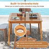 Wooden Square Table Outdoor Acacia Wood Dining Table for 4 People-Natural