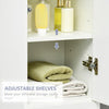 Gloss White Tall Bathroom Cabinet High Slim Narrow Cupboard Storage Unit