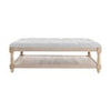 Dusk Knaresborough Light Grey Linen Button Back Coffee Table Pouffe RRP £