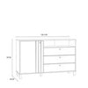 1-Door 3-Drawer Chest - Modern Storage Unit, Wooden Frame, Stylish Design