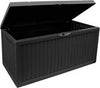 Garden Storage Box Plastic Outdoor Lock Lid Large 336L Patio Container Wheels