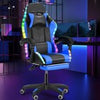 Gaming Chair with Bluetooth Speakers RGB LED Lights & Reclining Footrest Blue