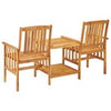 Solid Acacia Wood Garden Chairs with Tea Table Outdoor Dinning Set