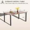 Home Dining Table Outdoor Rectangular Patio Table w/Umbrella Hole Garden