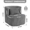 Grey Cuddle Chair Accent Comfy Fleece Round Tub Armchair NO SWIVEL!!