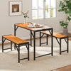 3-Pieces Patio Dining Set for 4 People-Natural