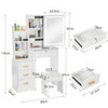 Dressing Table Set Vanity Makeup Desk with Mirror and Stool 3-Color LED Light UK