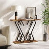 Faux Marble Console Table with Adjustable Foot Pads-Coffee
