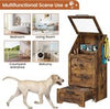Dog Feeding Station with 2 Elevated Bowl Flip Top Dog Food Toy Storage Container