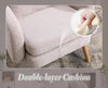 Grey Accent Armchair Chenille Lounge Chair with Wood Legs for Living Room