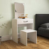 Modern Dressing Table Makeup Vanity Desk Stool Set Mirror Drawer Matte White