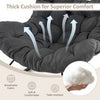 Indoor Outdoor Rocking Chair Oversized Egg Papasan Chair-Grey