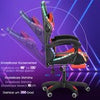 Gaming Chair with Bluetooth Speakers RGB LED Lights & Reclining Footrest Eyqqblb