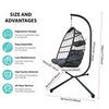 Hanging Egg Chair with Stand Garden Hammock Chair Rattan and Steel Patio